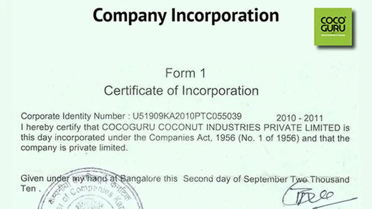 Cocoguru Coconut Industries Private Limited – Incorporated - Cocoguru Coconut Oil