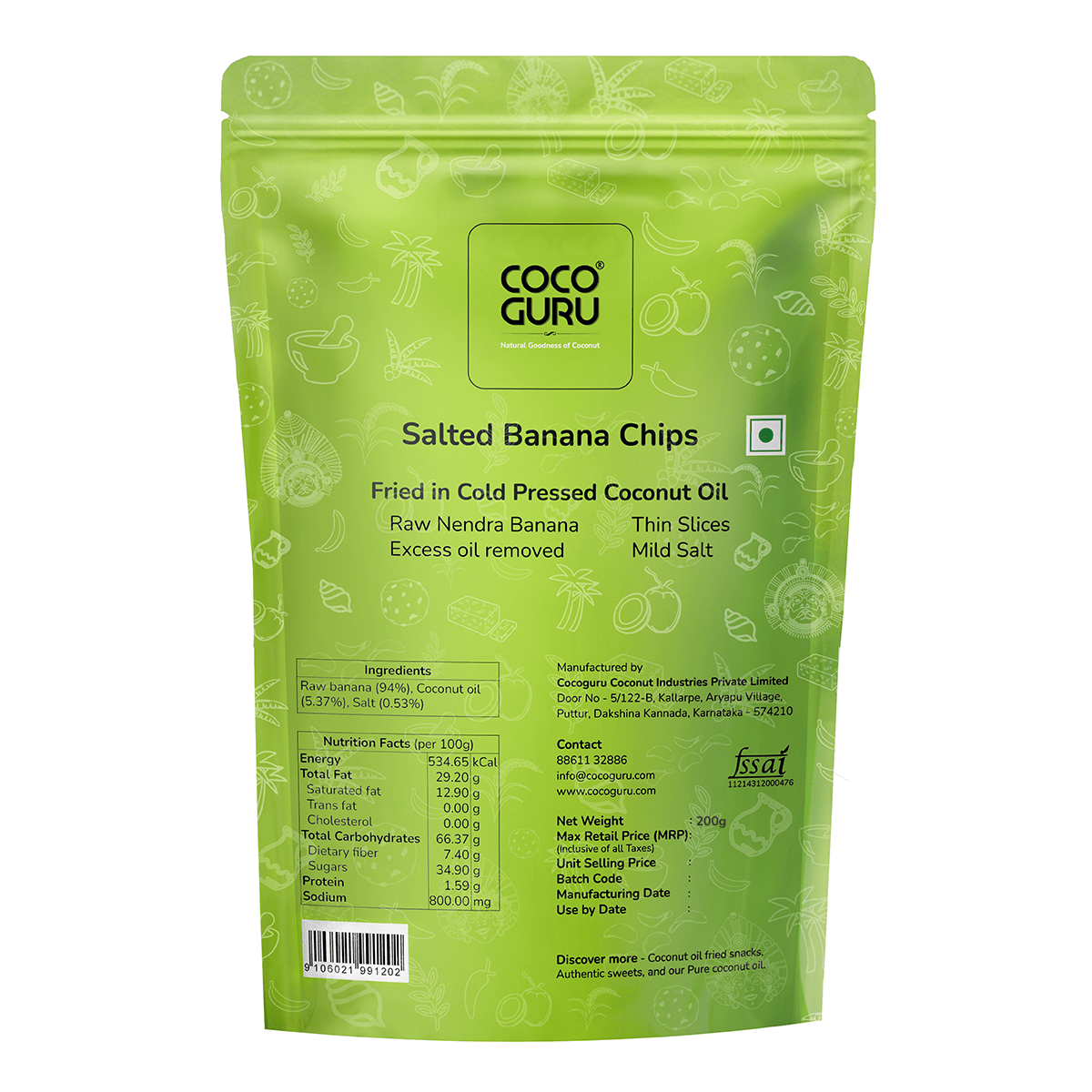 Banana Chips 200 g - Cocoguru Coconut Oil