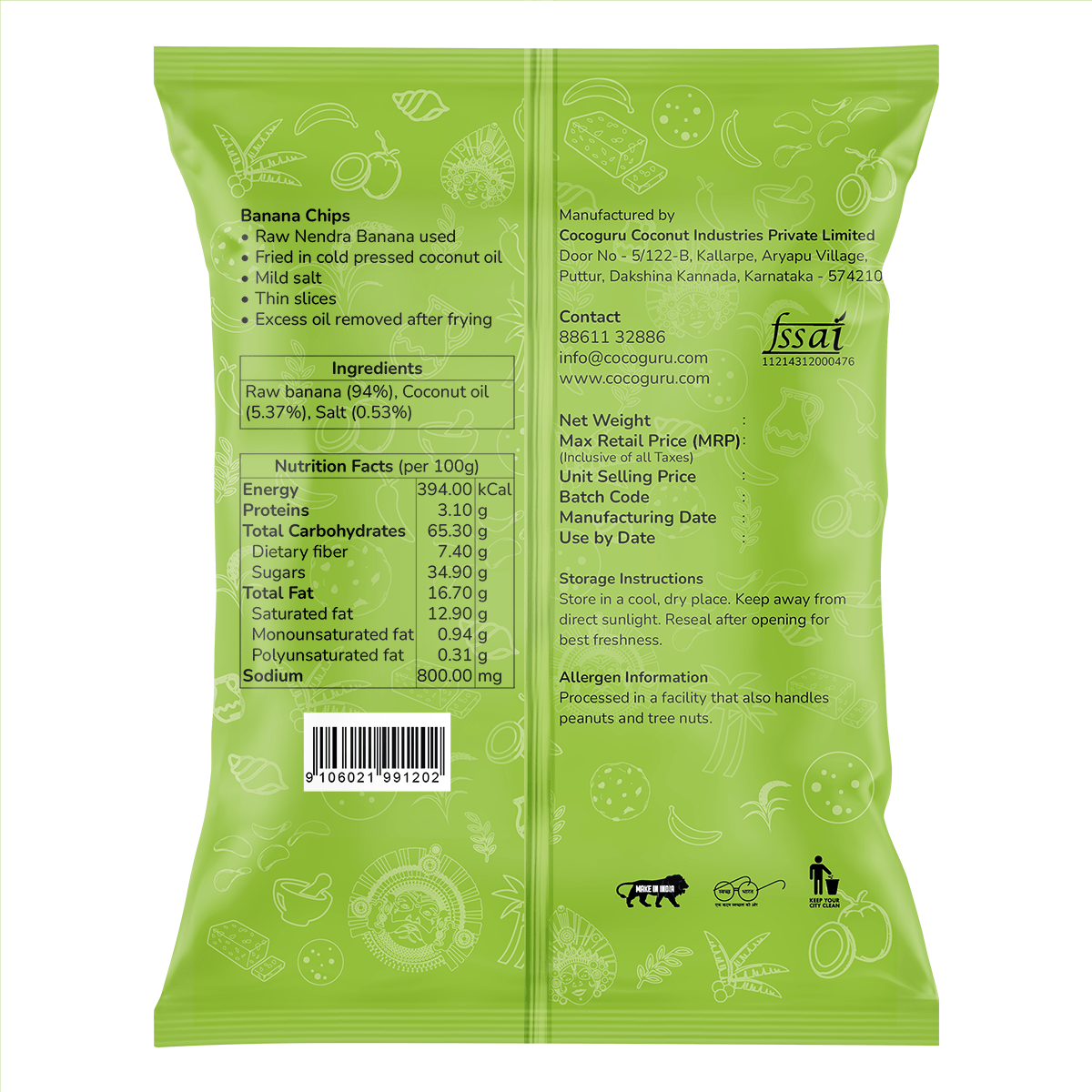 Banana Chips 250 g - Cocoguru Coconut Oil