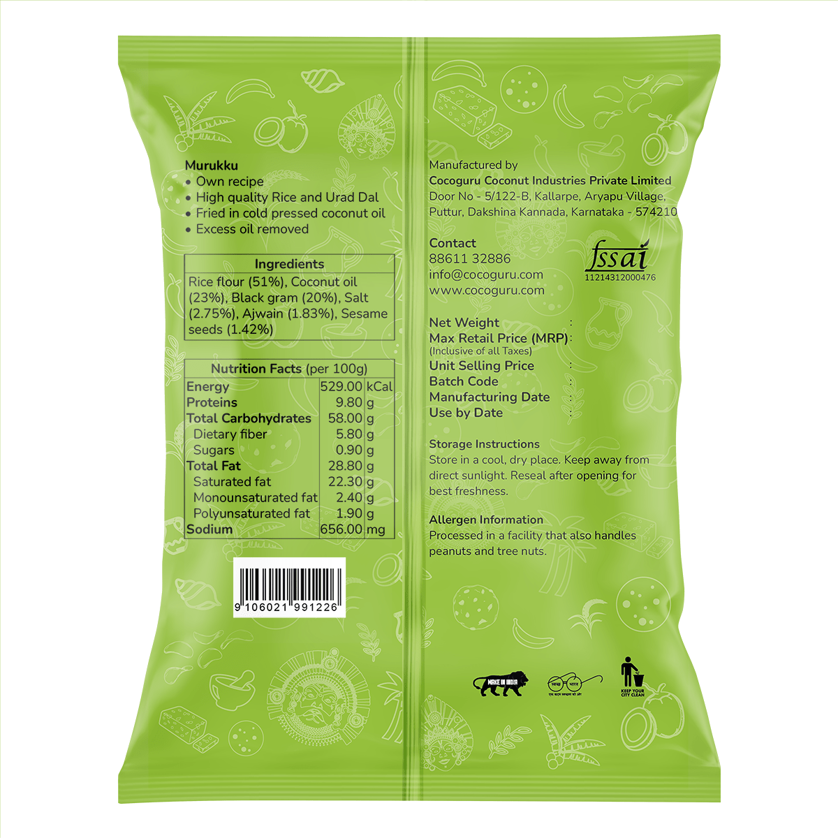 Murukku 300 g - Cocoguru Coconut Oil